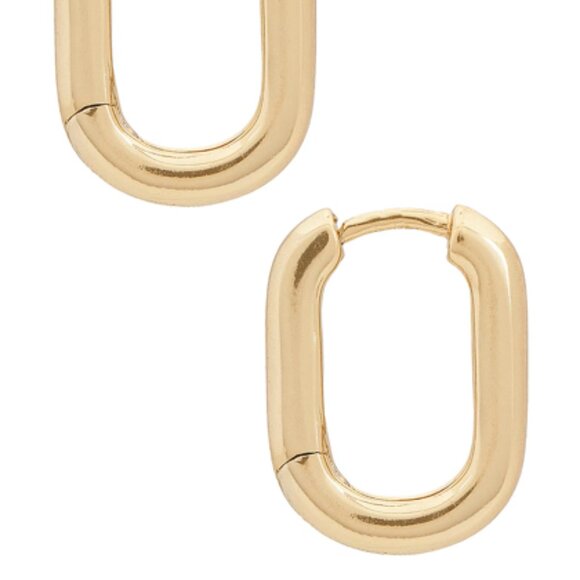 Shashi | Cosmo Huggie Earrings in Gold - Picture 3 of 3
